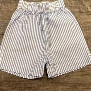 Blue and White Striped Kids Shorts
